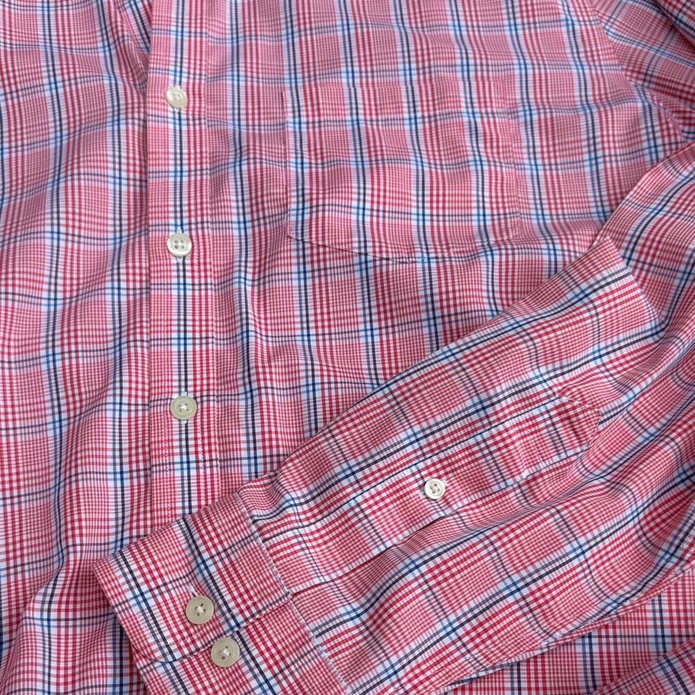 Charles Tyrwhitt Red and Blue Plaid Men's Shirt - Picture 9 of 13